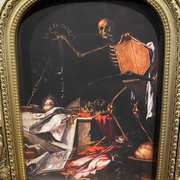Baroque Skeleton Framed Print 7.5x9 In Ictu Oculi Juan de Valdes Leal Vanitas - Picture 3 of 3